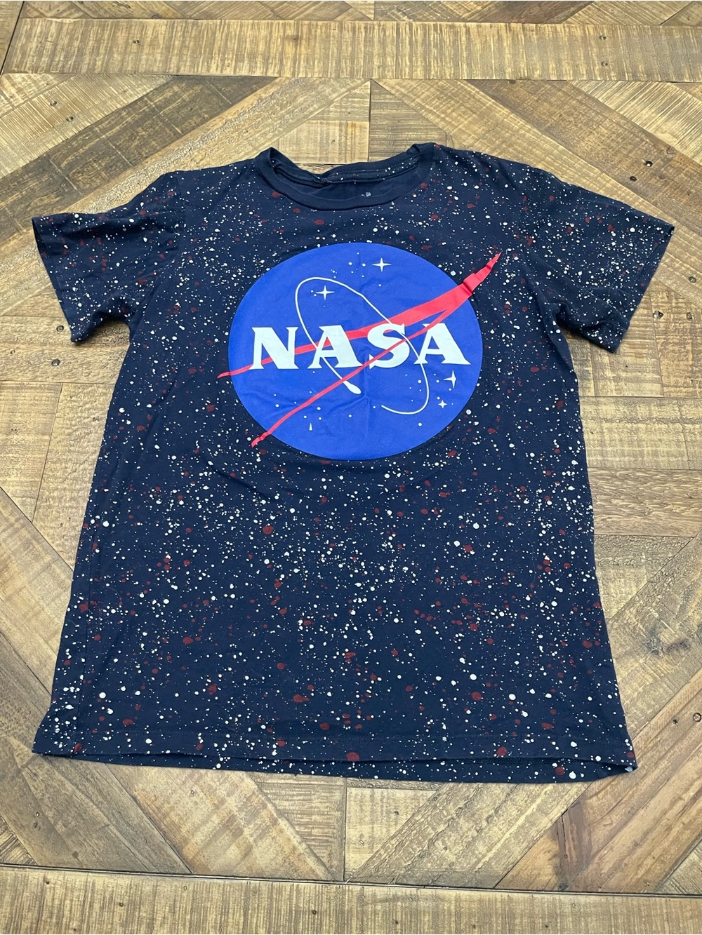 Buzz Aldrin brand NASA paint splatter galaxy graphic t-shirt